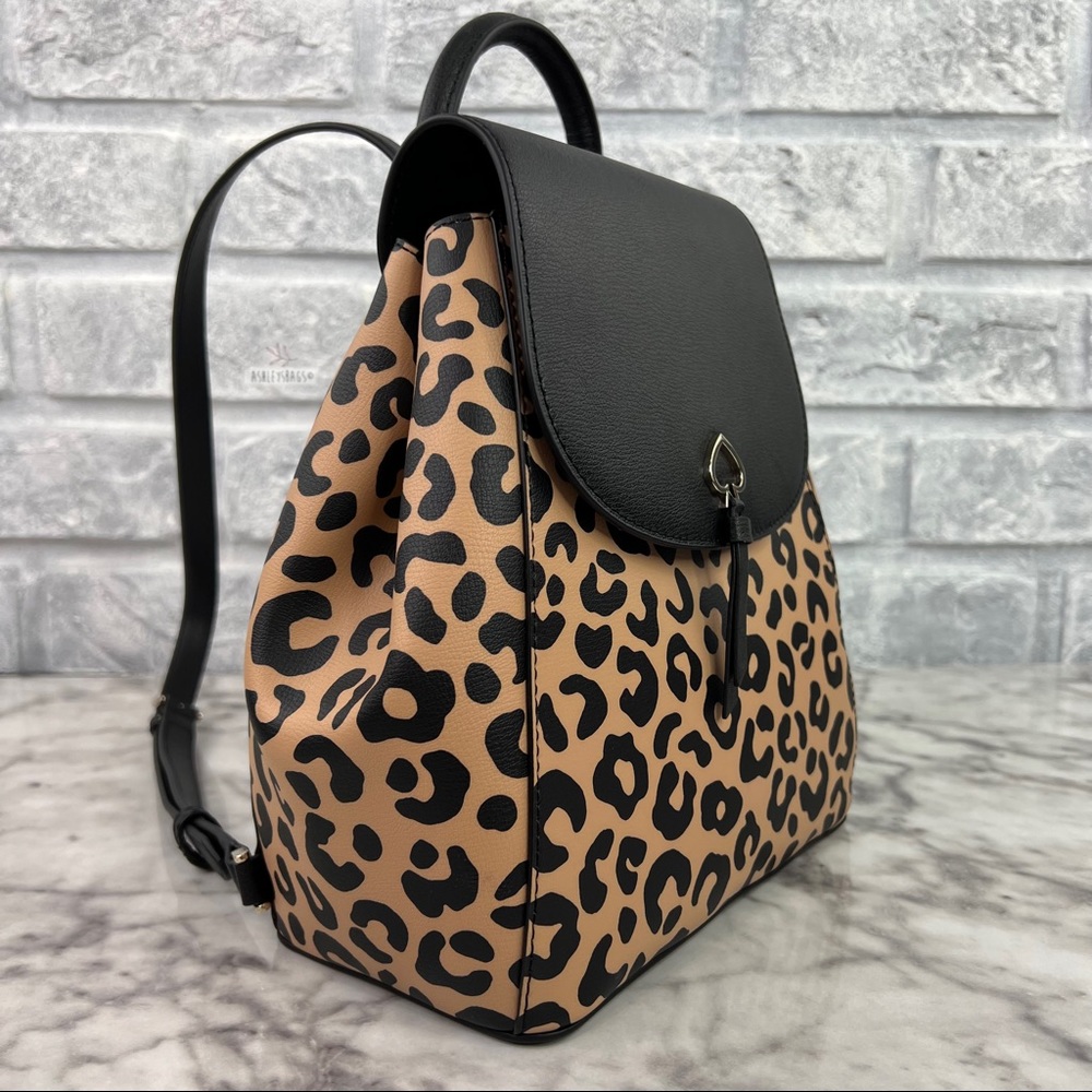 Kate Spade Graphic Leopard Print Adel Backpack - Picture 2 of 10